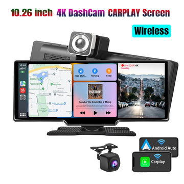 DrivePortal Wireless CarPlay Head Unit + Dash Cam + Reverse Cam